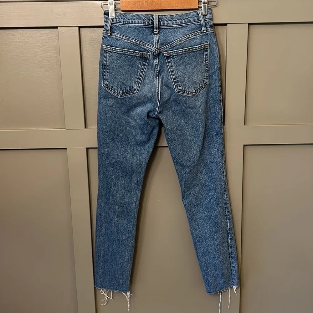 Free People We The Free Stella High Rise Skinny Jean 99% Cotton Busted Knee 26